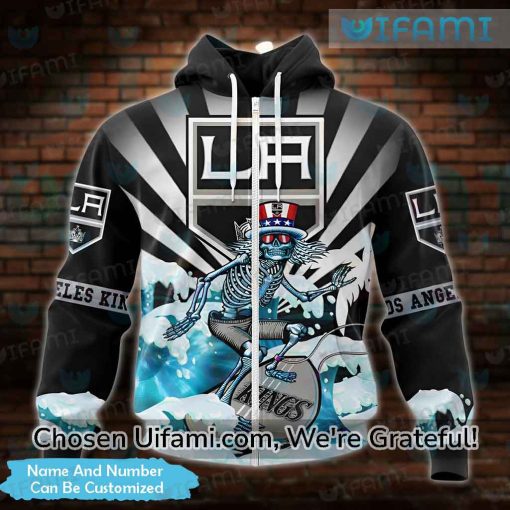 Personalized LA Kings Retro Hoodie 3D Skeleton Gift