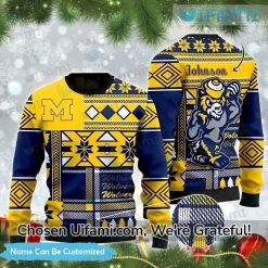 Personalized Michigan Wolverines Sweater Mascot Michigan Wolverines Gift