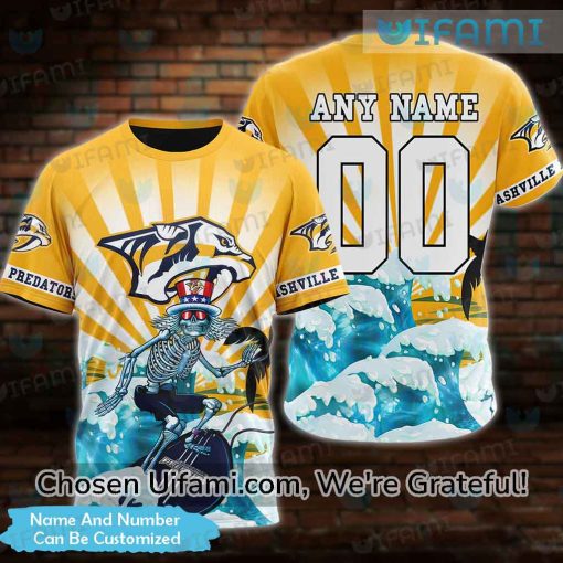 Personalized Nashville Predators T-Shirt 3D Skeleton Gift