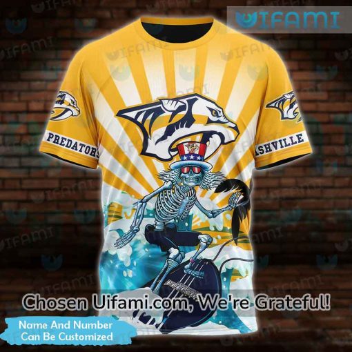 Personalized Nashville Predators T-Shirt 3D Skeleton Gift