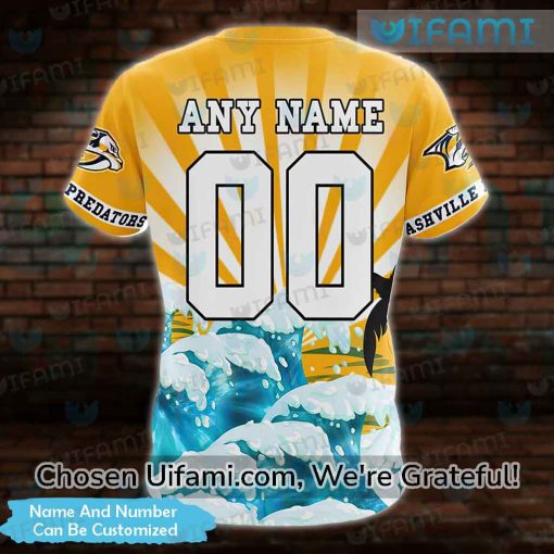 Personalized Nashville Predators T-Shirt 3D Skeleton Gift