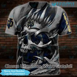 Personalized Notre Dame Clothing 3D Exciting Skull Notre Dame Gifts For Dad