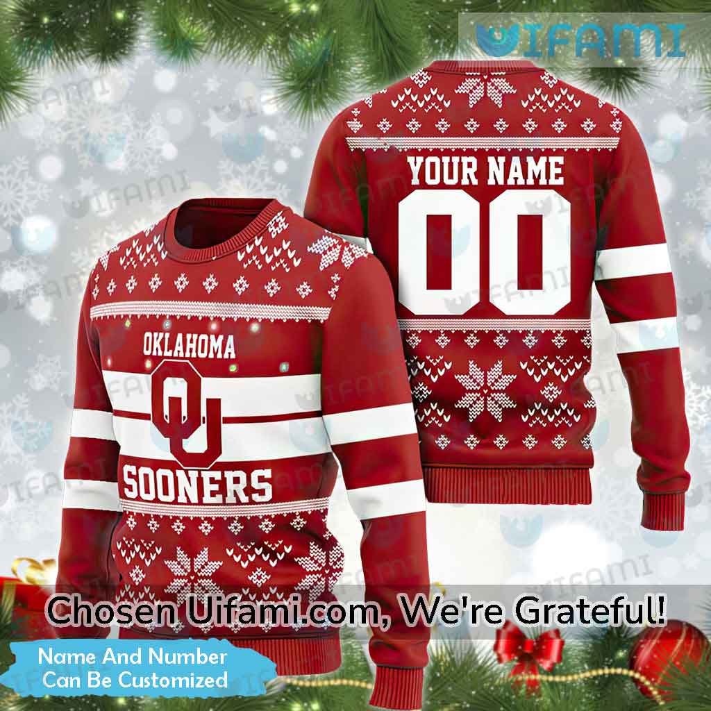 Personalized OU Christmas Sweater Adorable Oklahoma Sooners Gift