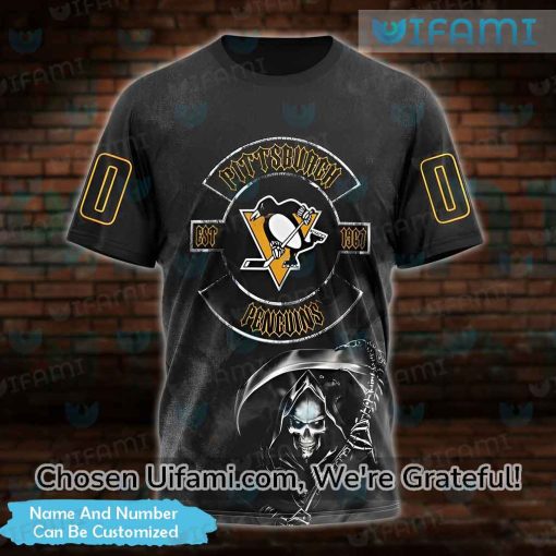 Personalized Pittsburgh Penguins Womens Shirt 3D Grim Reaper Gift