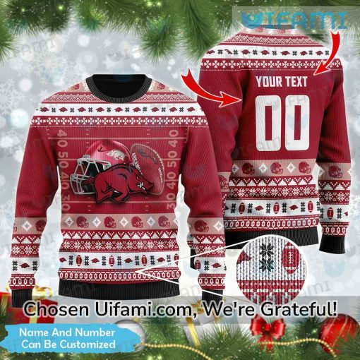 Personalized Razorback Christmas Sweater Alluring Arkansas Razorbacks Gift