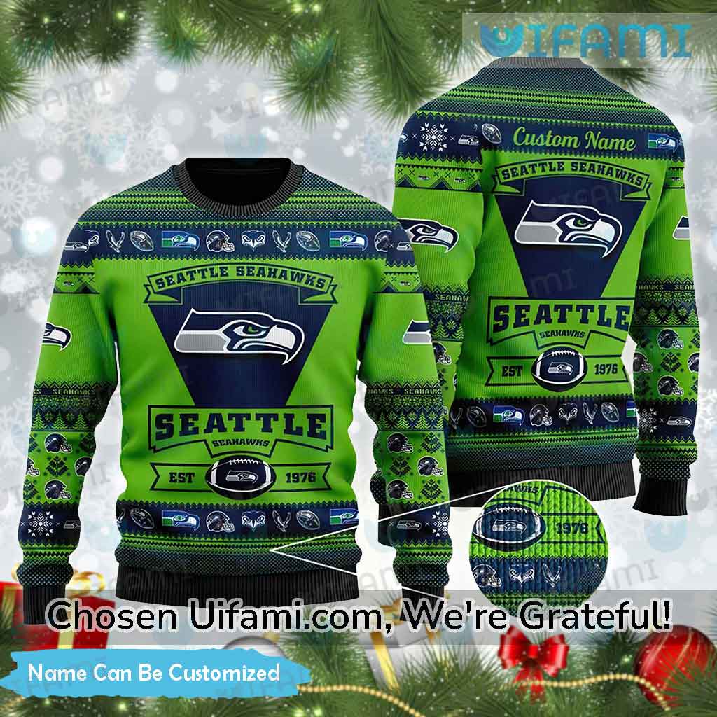 Personalized Seahawks Xmas Sweater Terrific Seattle Seahawks Gift