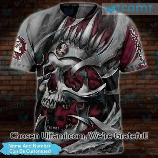 Personalized Seminoles T-Shirt 3D Skull FSU Gift Ideas