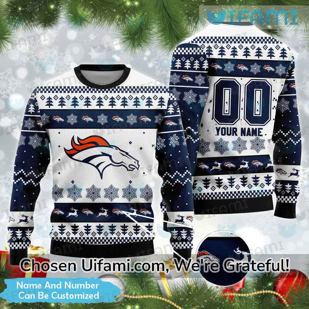 Customized Broncos Ugly Christmas Sweater Rare Personalized Denver Broncos  Gifts - Personalized Gifts: Family, Sports, Occasions, Trending