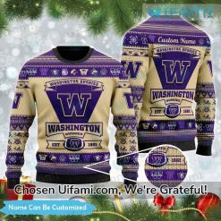 Personalized University Of Washington Sweater Wonderful UW Husky Gifts