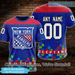 Personalized Womens NY Rangers Shirt 3D Autism Gift Best selling