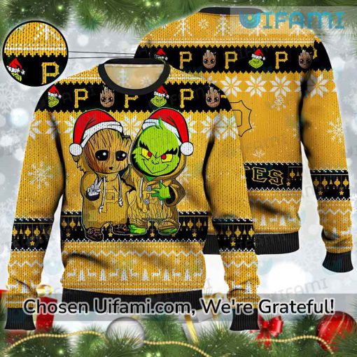 Pirates Christmas Sweater Best-selling Baby Groot Grinch Pittsburgh Pirates Gift