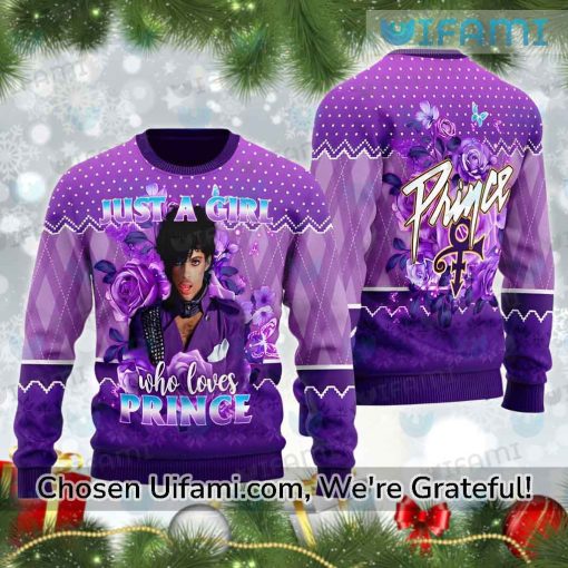 Prince Xmas Sweater Just A Girl Unique Prince Gifts