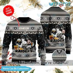 Raiders Sweater Women Custom Mickey Goofy Donald Gift For Raiders Fans