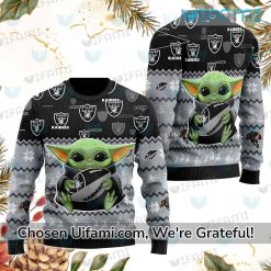 Raiders Xmas Sweater Surprising Baby Yoda Raiders Gifts For Dad