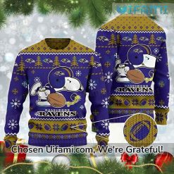 Ravens Ugly Christmas Sweater Outstanding Snoopy Woodstock Baltimore Ravens Gift