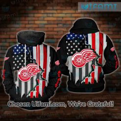Red Wings Hoodie Jersey 3D Secret USA Flag Gift