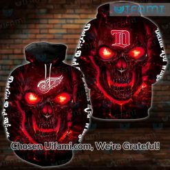 Red Wings Hoodie Mens 3D Most Important Lava Skull Gift