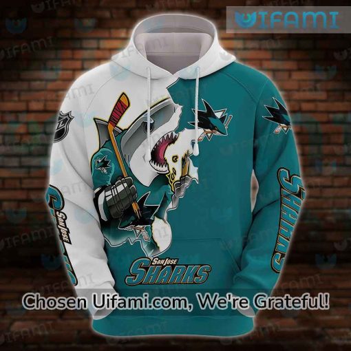 San Jose Sharks Womens Hoodie 3D Upbeat Mascot Gift