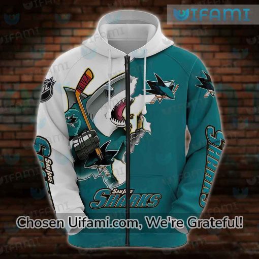 San Jose Sharks Womens Hoodie 3D Upbeat Mascot Gift