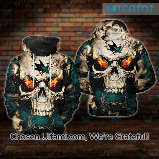 San Jose Sharks Zip Up Hoodie 3D Shocking Skull Gift