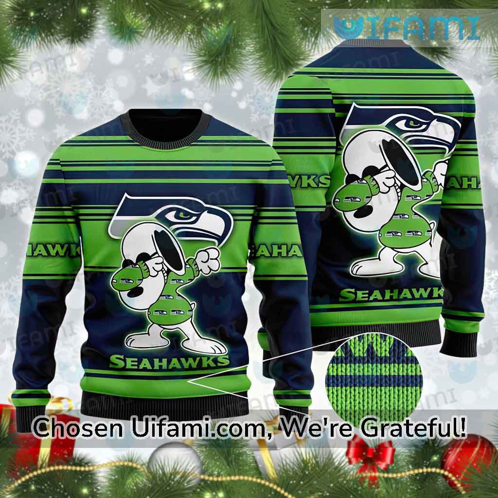 The best selling] Custom Name Seattle Seahawks Ugly Christmas Sweater