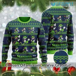 Seahawks Women's Sweater Playful Mickey Seattle Seahawks Gifts For Her