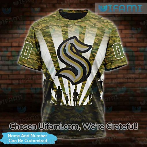 Seattle Kraken Shirt Men 3D Customized Military Camo Gift