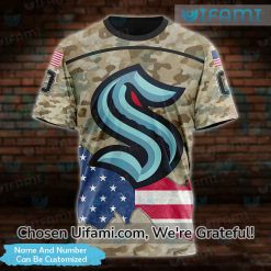 Seattle Kraken Tshirts 3D Customized USA Flag Camo Gift Exclusive