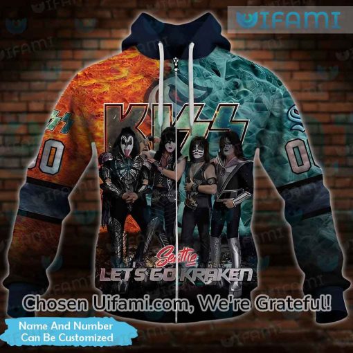 Seattle Kraken Zip Up Hoodie 3D Personalized Kiss Band Gift