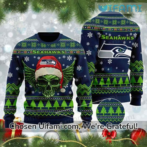 Seattle Seahawks Christmas Sweater Unexpected Skull Seahawks Gift