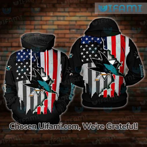 Sharks Hockey Hoodie 3D Surprising USA Flag Gift