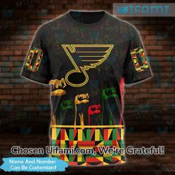 St Louis Blues Hockey Shirt 3D Customized Black History Month Gift Best selling