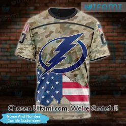 Tampa Bay Lightning Mens Shirt 3D Custom USA Flag Camo Gift