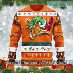 Texas Longhorns Christmas Sweater Selected Grinch Texas Football Gifts