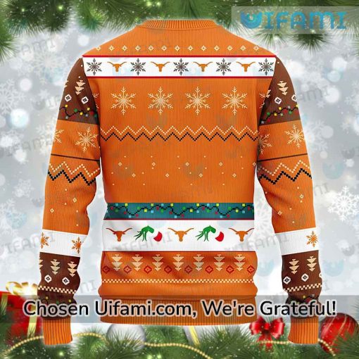 Texas Longhorns Christmas Sweater Selected Grinch Texas Football Gifts