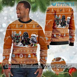 Texas Longhorns Ugly Christmas Sweater Colorful Star Wars Longhorns Gift Exclusive