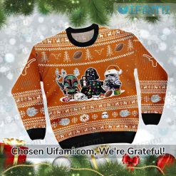 Texas Longhorns Ugly Christmas Sweater Colorful Star Wars Longhorns Gift Latest Model