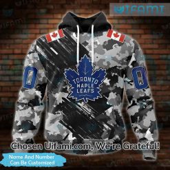 Toronto Maple Leafs Jersey Hoodie 3D Personalized USA Flag Camo Gift