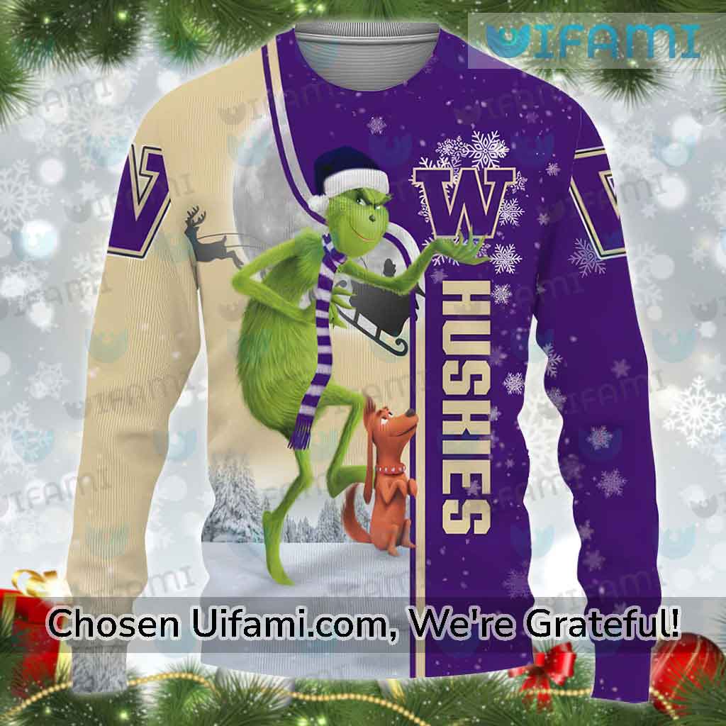 UW Huskies Sweater Astonishing Grinch Max Washington Huskies Gifts