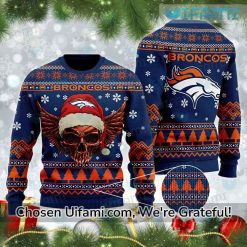 Ugly Christmas Sweater Broncos New Skull Denver Broncos Gift