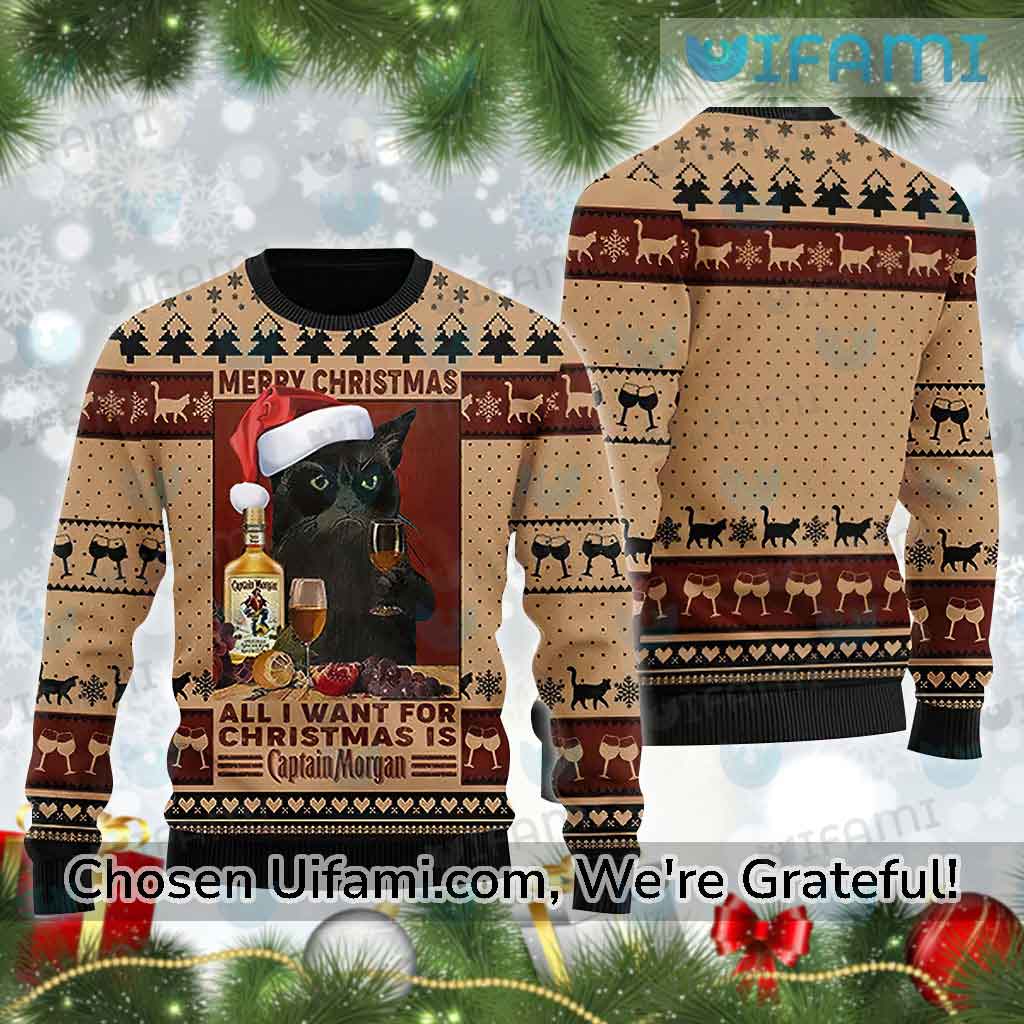 Ugly Christmas Sweater Captain Morgan Superb All I Want Captain Morgan Gift