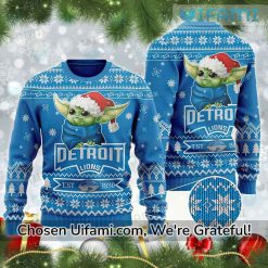 Ugly Christmas Sweater Detroit Lions Wondrous Baby Yoda Detroit Lions Gift