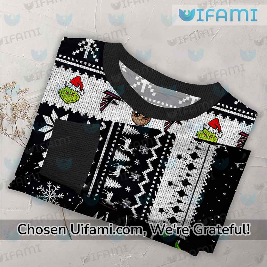 Atlanta Falcons Baby Groot And Grinch Best Friends Ugly Christmas Sweater