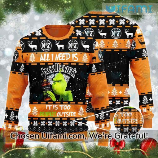 Ugly Christmas Sweater Jack Daniels Grinch All I Need Jack Daniels Gift For Men