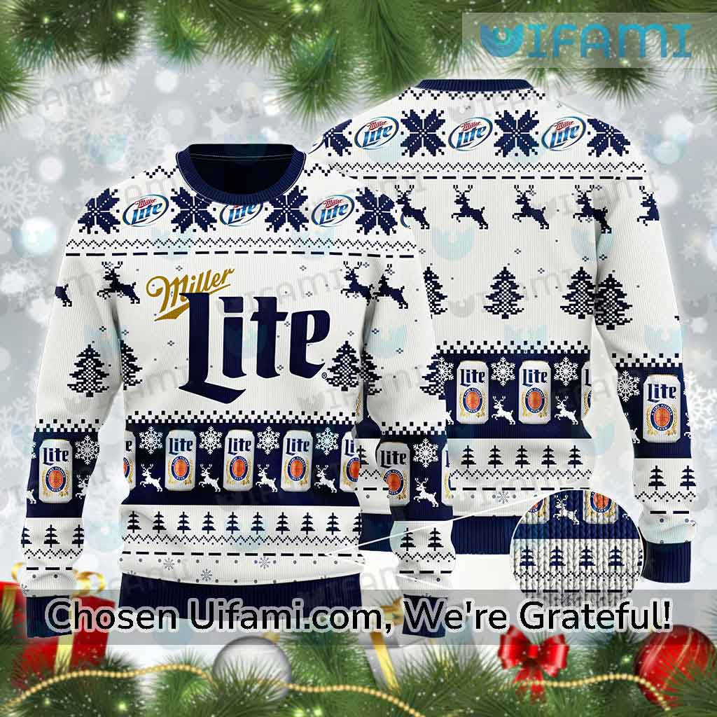 Ugly Christmas Sweater Miller Lite Unforgettable Miller Lite Gift