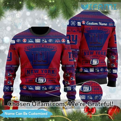 Ugly Christmas Sweater New York Giants Custom Cheerful NY Giants Gift