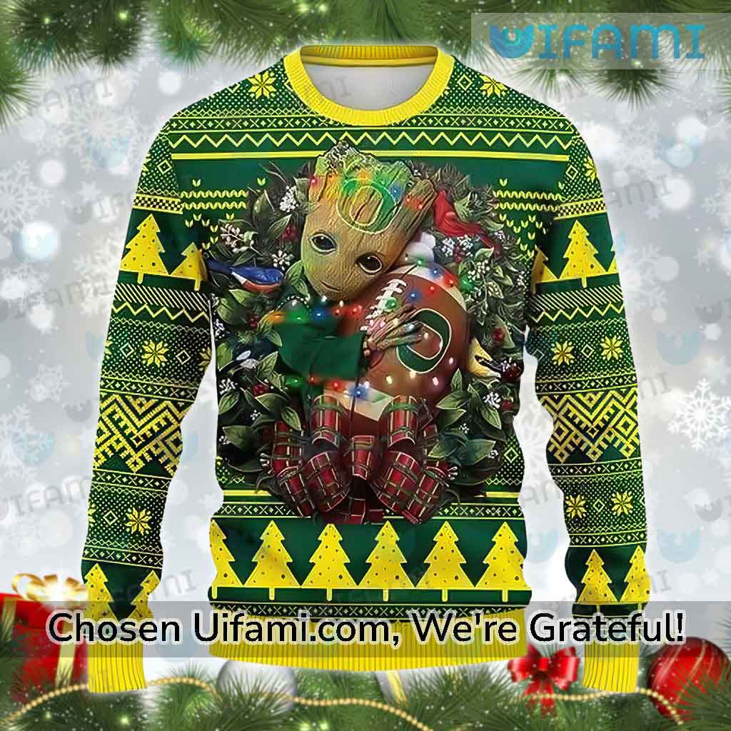 Ugly Christmas Sweater Oregon Excellent Baby Groot Oregon Ducks Gift