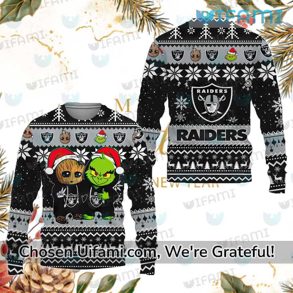 Raiders Ugly Sweater NFL Logo Las Vegas Raiders Personalized Ugly Christmas  Sweater