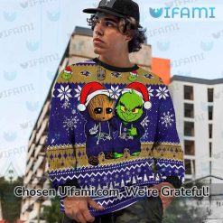 Ugly Christmas Sweater Ravens Baby Groot Grinch Baltimore Ravens Gift Trendy
