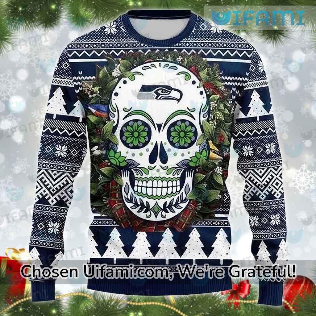 Ugly Christmas Sweater Seahawks Amazing Sugar Skull Seattle Seahawks Gift